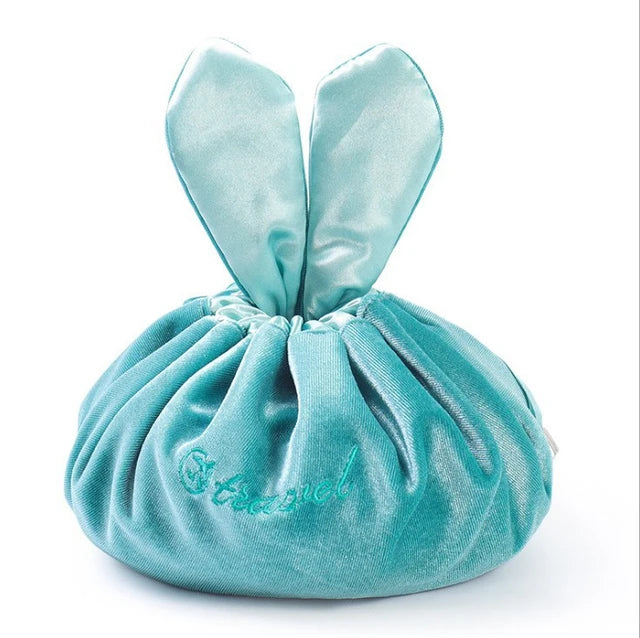 Cosmetic Bag Fashion Round Velvet Makeup Bag Drawstring Travel Make Up Organizer Female Storage Toiletry Kit Case Beauty Pouch