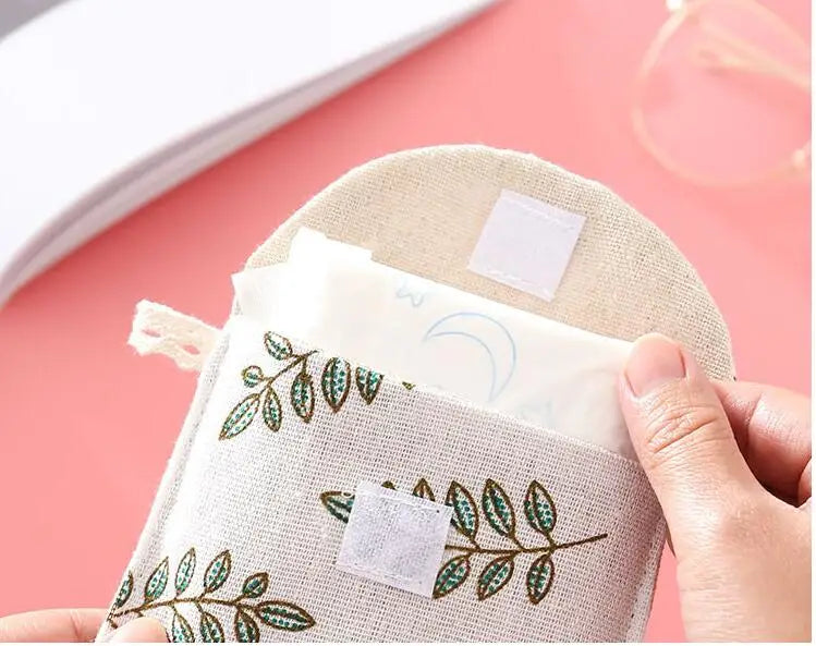 Women Cosmetic Organizer Sanitary Napkin Storage Bag Girls Ladies Cute Coin Card Makeup Storage Pouch Small Cosmetic Bags