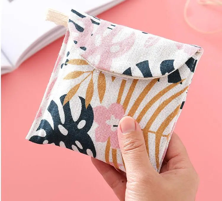 Women Cosmetic Organizer Sanitary Napkin Storage Bag Girls Ladies Cute Coin Card Makeup Storage Pouch Small Cosmetic Bags