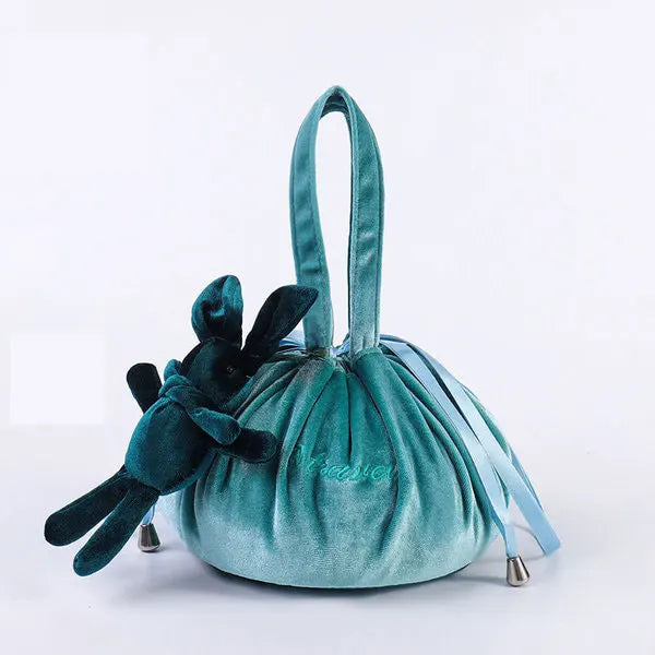 Cosmetic Bag Fashion Round Velvet Makeup Bag Drawstring Travel Make Up Organizer Female Storage Toiletry Kit Case Beauty Pouch