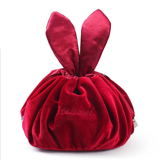 Cosmetic Bag Fashion Round Velvet Makeup Bag Drawstring Travel Make Up Organizer Female Storage Toiletry Kit Case Beauty Pouch