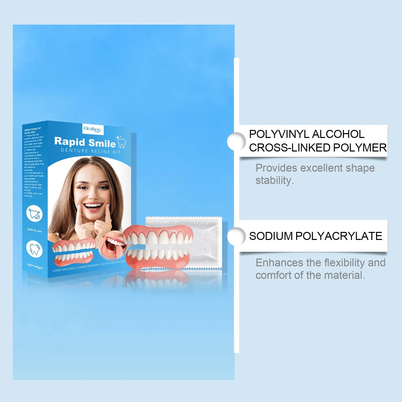 Dental Cosmetic Denture Set - dental beauty set that enhances smile aesthetics, made of comfortable material, cosmetic dentures