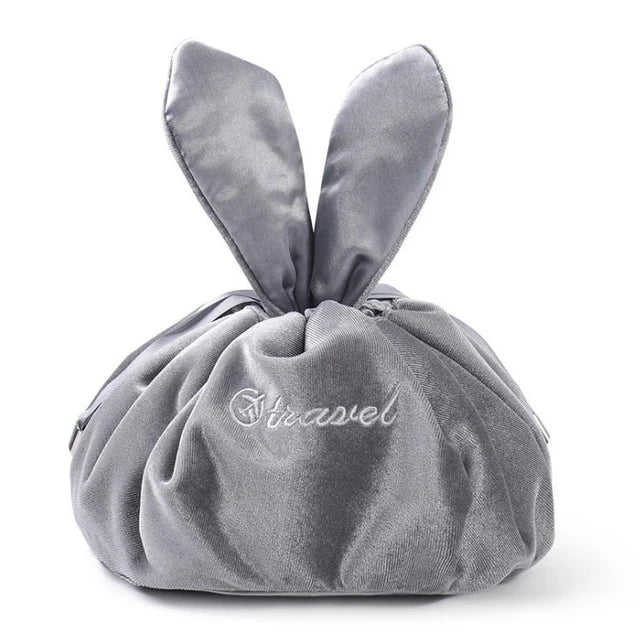 Cosmetic Bag Fashion Round Velvet Makeup Bag Drawstring Travel Make Up Organizer Female Storage Toiletry Kit Case Beauty Pouch