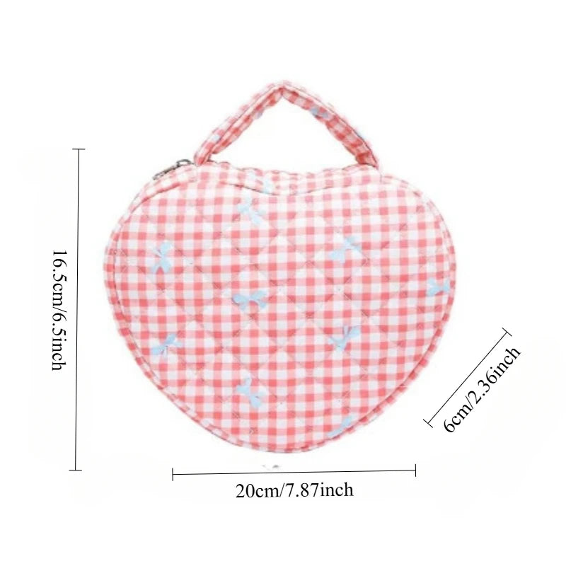 Cosmetic Bag Large Capacity Love Floral Makeup Bag Portable Quilted Quilted Cotton Storage Handbag Travel Portable Toiletry Bags
