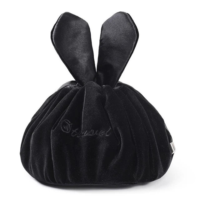 Cosmetic Bag Fashion Round Velvet Makeup Bag Drawstring Travel Make Up Organizer Female Storage Toiletry Kit Case Beauty Pouch