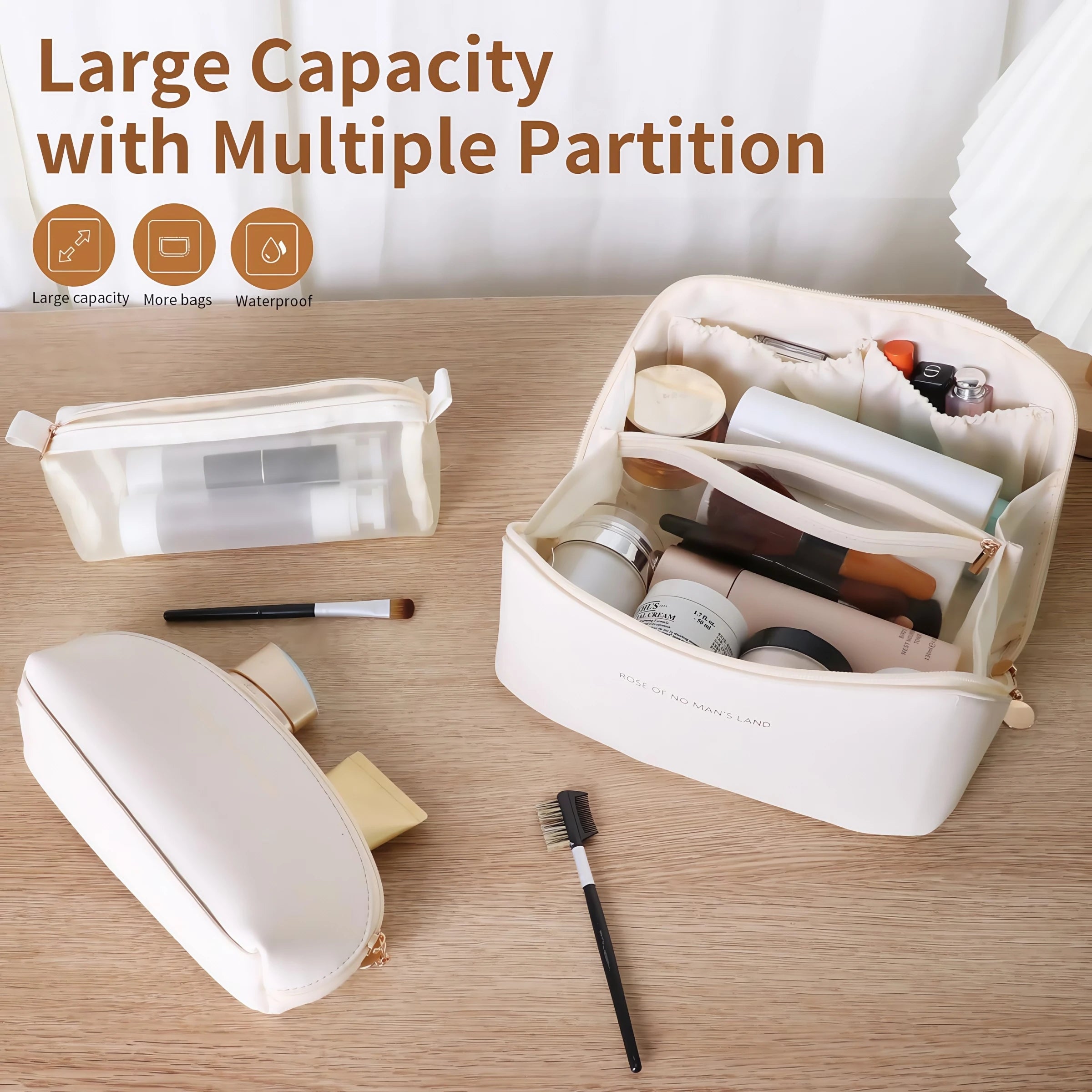 Cosmetic bag new portable, women's travel large capacity toiletry bag, high-end simple, makeup storage bag, cosmetic storage bag