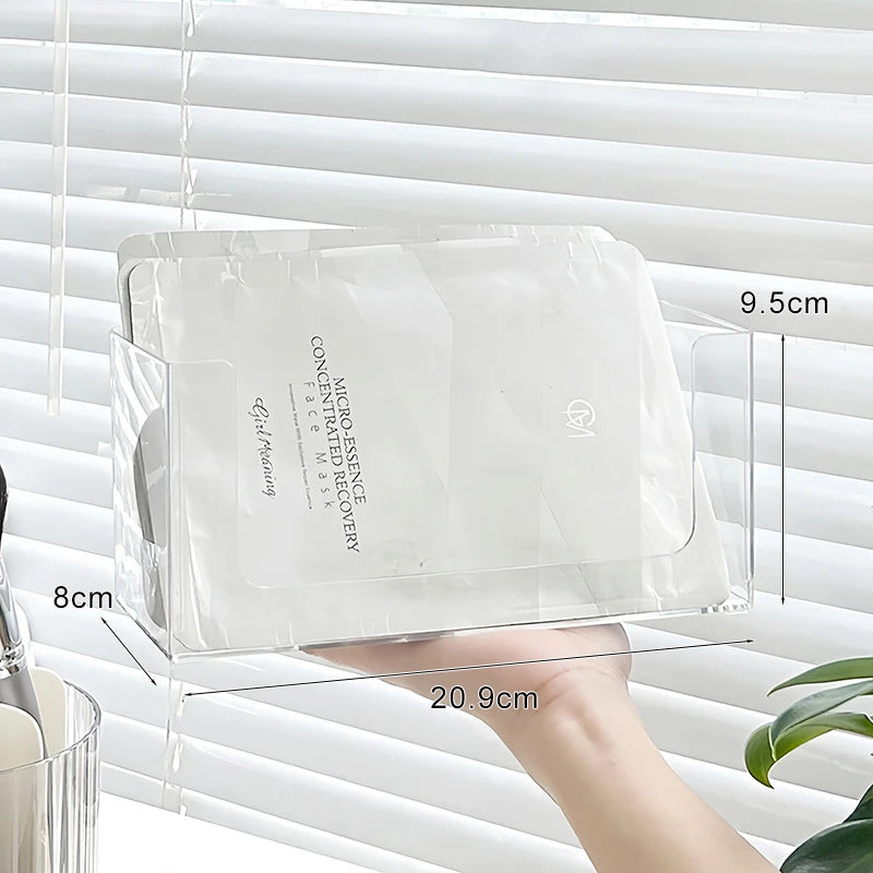 Large Capaci Cosmetic Storage Box Dustproof Desktop Organizer for Skincare Products And Face Masks Transparent Rectangular
