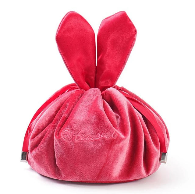 Cosmetic Bag Fashion Round Velvet Makeup Bag Drawstring Travel Make Up Organizer Female Storage Toiletry Kit Case Beauty Pouch
