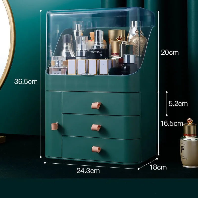Multifunctional Cosmetic Box Transparent Makeup Jewelry Drawer Organizer Home Storage Boxs Travel Cosmetic Organizer