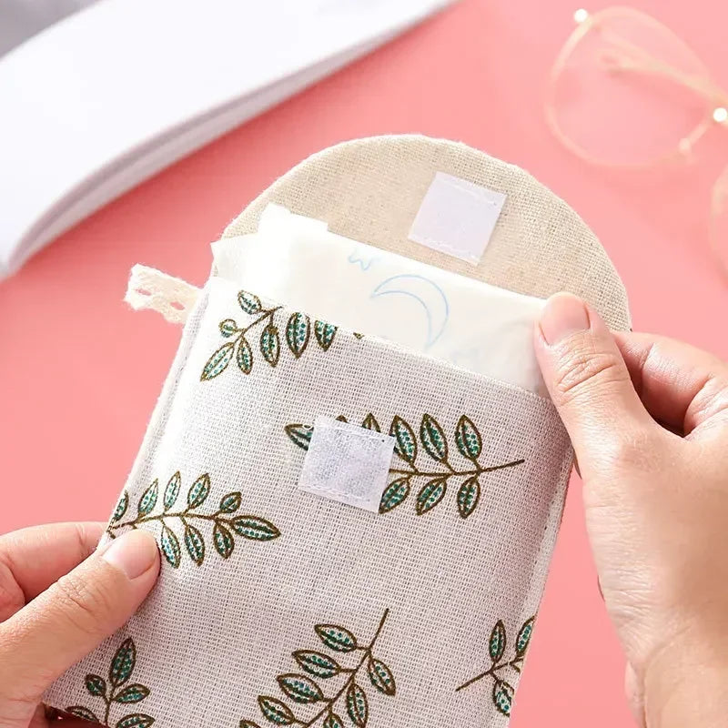 Women Cosmetic Organizer Sanitary Napkin Storage Bag Girls Ladies Cute Coin Card Makeup Storage Pouch Small Cosmetic Bags