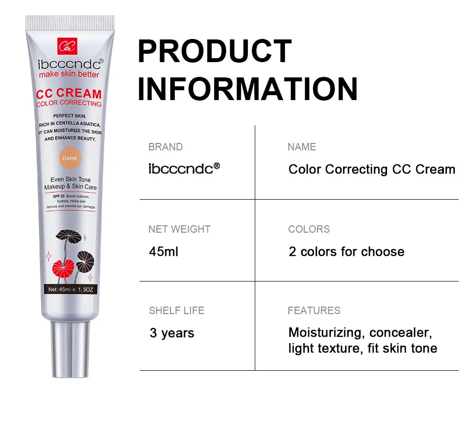 Female Makeup Base ErborianCC Cream  Concealer Full Coverage Foundation Cream for Face Cosmetics Moisture Beauty Health