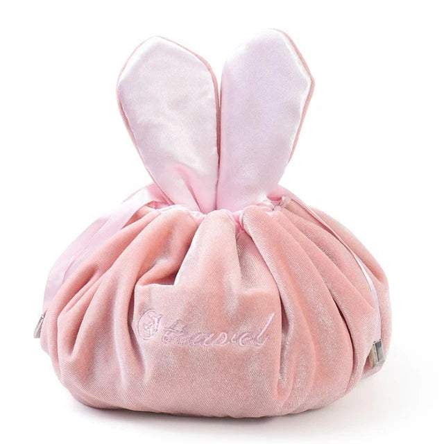 Cosmetic Bag Fashion Round Velvet Makeup Bag Drawstring Travel Make Up Organizer Female Storage Toiletry Kit Case Beauty Pouch