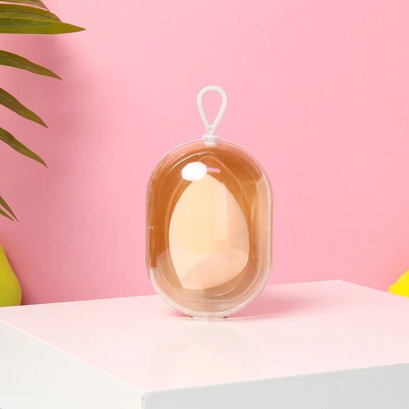 Cosmetic Egg With Storage Box Beauty Sponge Stand Storage Case Dry And Wet Powder Puff Box Blender Puff Case With Make Up Egg