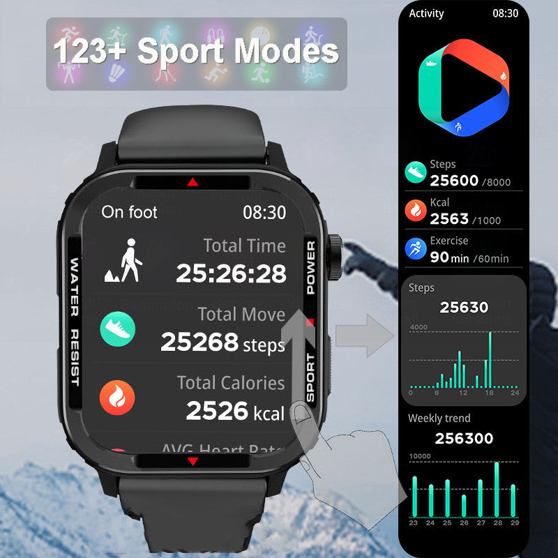 Bluetooth-Sport-Smartwatch zur Überwachung des Blutdrucks und des Blutsauerstoffs